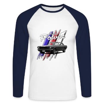 Motifs 130719 1 Mu - T-shirt baseball manches longues Homme - blanc/marine - Devant - Nik (191cm)