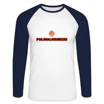 polinalkrimizei - Unisex Baseballshirt langarm - Weiß/Navy - Vorne - Nik (191cm)