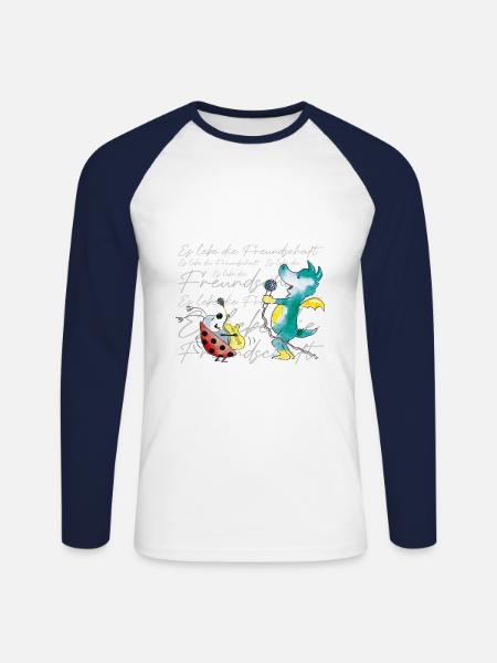 TABALUGA Und Bully Singen - Unisex Baseballshirt langarm - Weiß/Navy