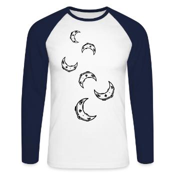 Moon icon icon - Unisex Long Sleeve Baseball T-Shirt - white/navy - Front - Nik (191cm)