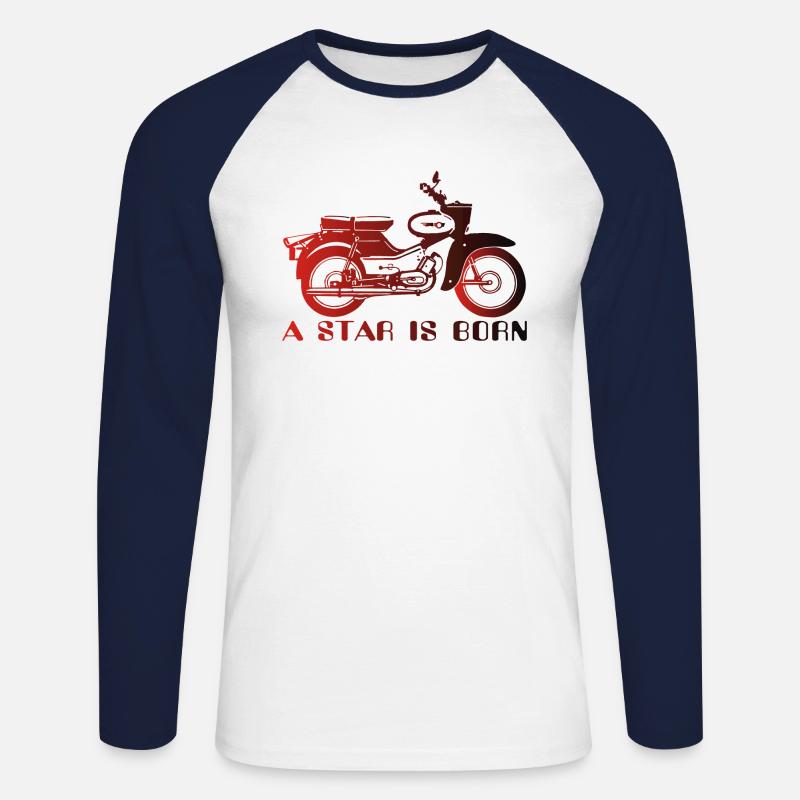 Simson Star is Born - Unisex Baseballshirt langarm - Weiß/Navy