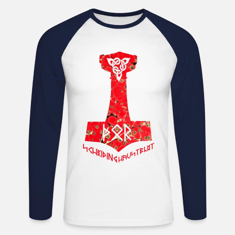 mabon scheiding haustblot e 245 - Unisex Baseballshirt langarm - Weiß/Navy