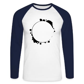 Leaves flowers flower wreath flower tendril - Unisex Long Sleeve Baseball T-Shirt - white/navy - Front - Nik (191cm)