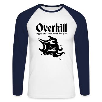 Pen and paper overkill - T-shirt baseball manches longues Homme - blanc/marine - Devant - Nik (191cm)