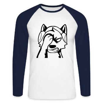 Taktikfuchs FAIL - Unisex Baseballshirt langarm - Weiß/Navy - Vorne - Nik (191cm)