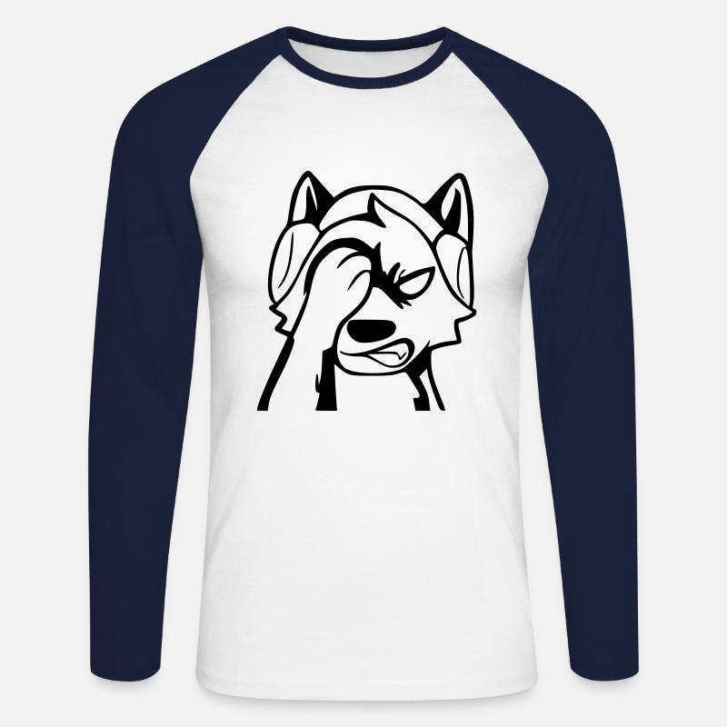 Taktikfuchs FAIL - Unisex Baseballshirt langarm - Weiß/Navy