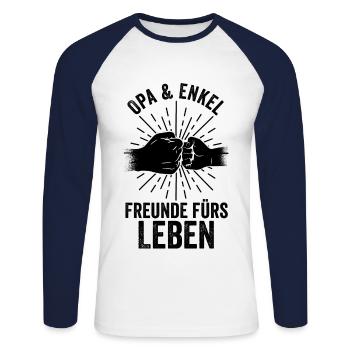 Grandfather, grandson, grandpa - Unisex Long Sleeve Baseball T-Shirt - white/navy - Front - Nik (191cm)
