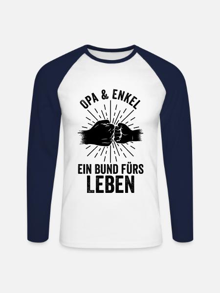 Großvater Enkel Opa - Unisex Baseballshirt langarm - Weiß/Navy