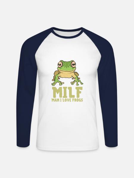 Frog - Unisex Long Sleeve Baseball T-Shirt - white/navy