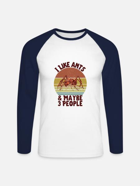 Fourmi - T-shirt baseball manches longues Homme - blanc/marine