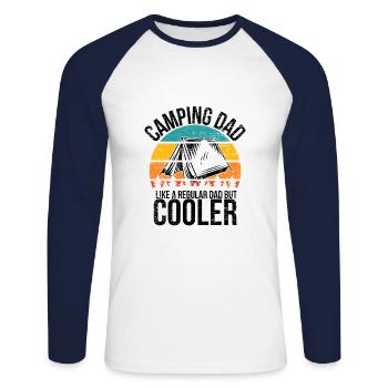 Camping - Unisex Baseballshirt langarm - Weiß/Navy - Vorne - Nik (191cm)