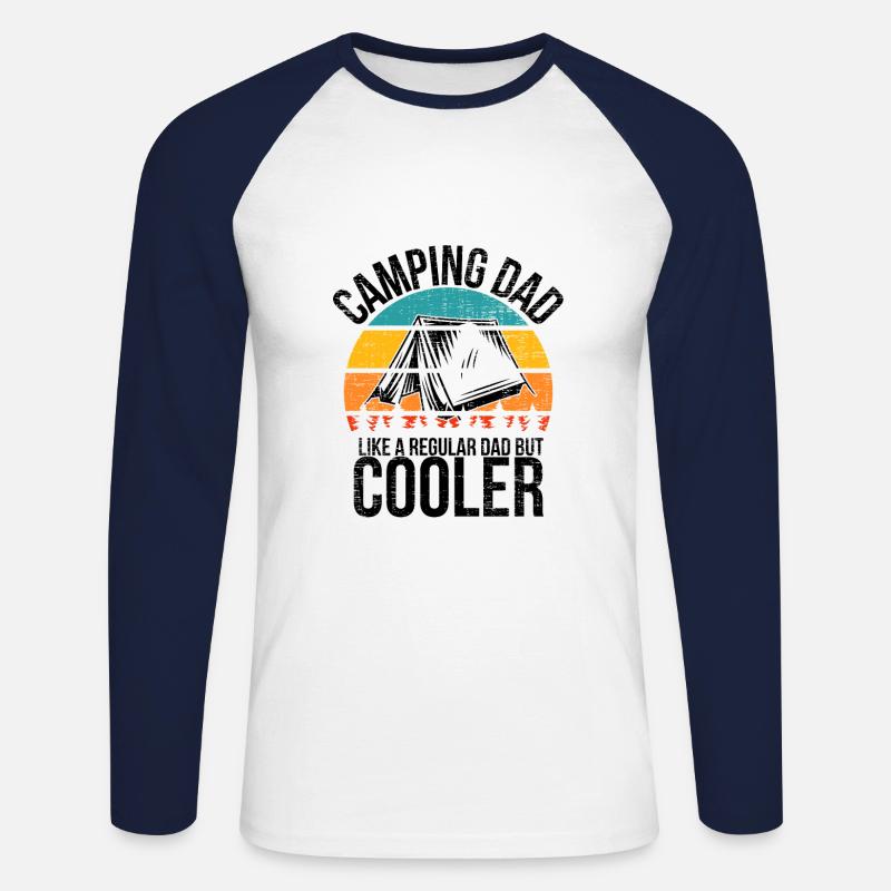 Camping - Unisex Baseballshirt langarm - Weiß/Navy