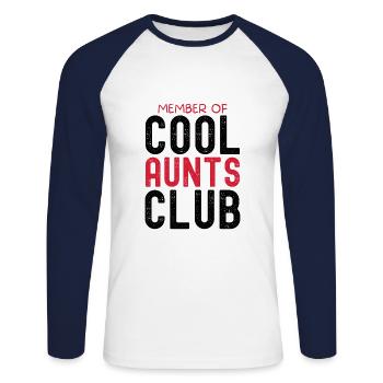 Aunt - Unisex Long Sleeve Baseball T-Shirt - white/navy - Front - Nik (191cm)