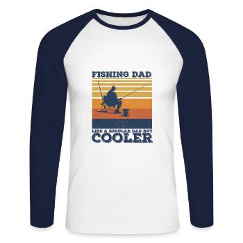 Angling - Unisex Long Sleeve Baseball T-Shirt - white/navy - Front - Nik (191cm)