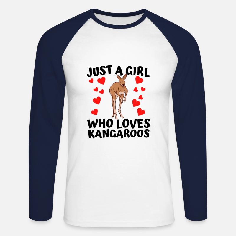 Känguru - Unisex Baseballshirt langarm - Weiß/Navy