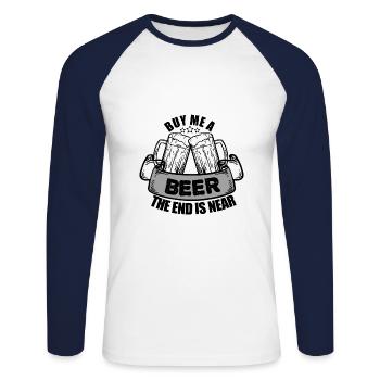 Bachelor party - Unisex Long Sleeve Baseball T-Shirt - white/navy - Front - Nik (191cm)