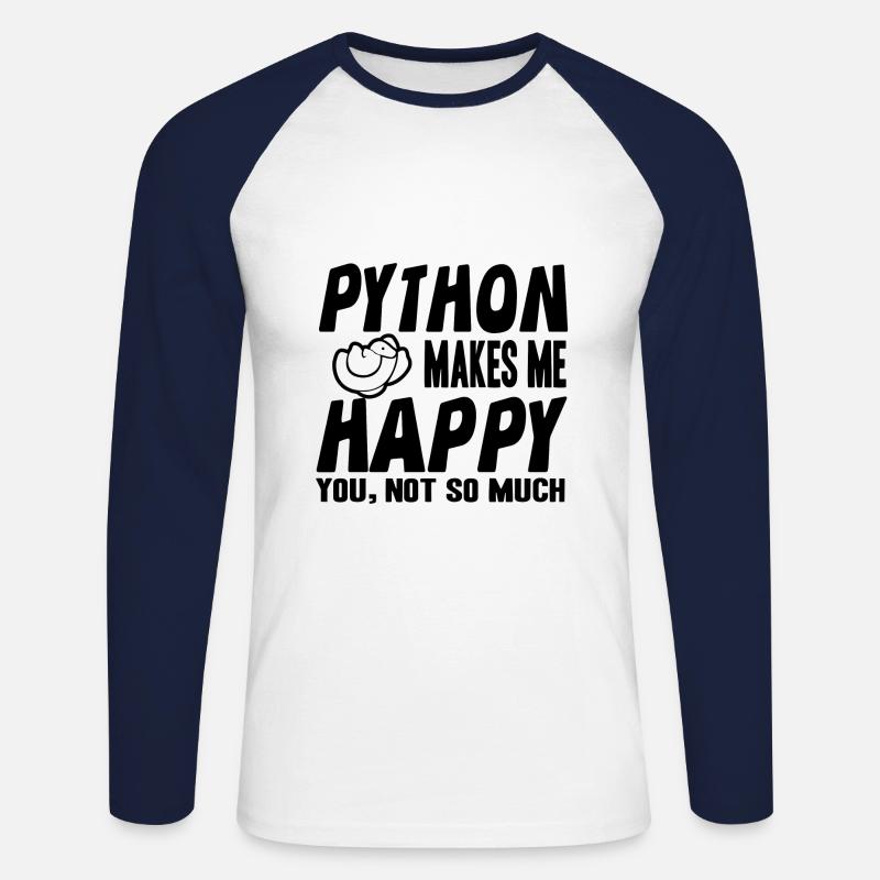 Python - Unisex Long Sleeve Baseball T-Shirt - white/navy