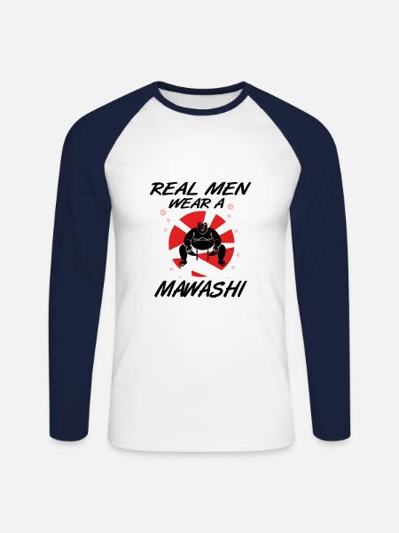 Sumo - Unisex Baseballshirt langarm - Weiß/Navy
