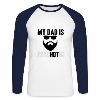Père et fils - T-shirt baseball manches longues Homme - blanc/marine - Devant - Nik (191cm)