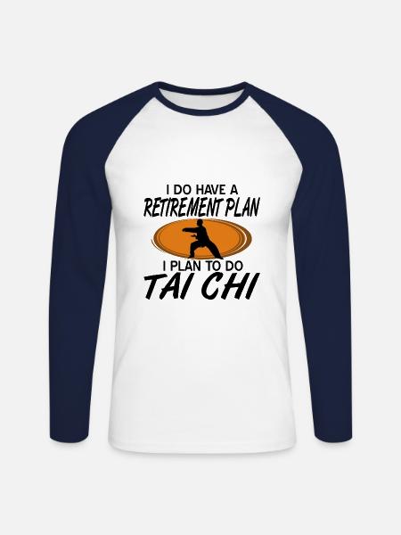 Tai Chi - Unisex Long Sleeve Baseball T-Shirt - white/navy