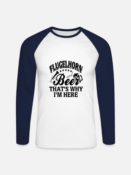 Piano à queue - T-shirt baseball manches longues Homme - blanc/marine