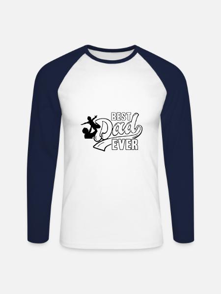 Vater und Sohn - Unisex Baseballshirt langarm - Weiß/Navy