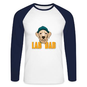 Labrador - Unisex Long Sleeve Baseball T-Shirt - white/navy - Front - Nik (191cm)
