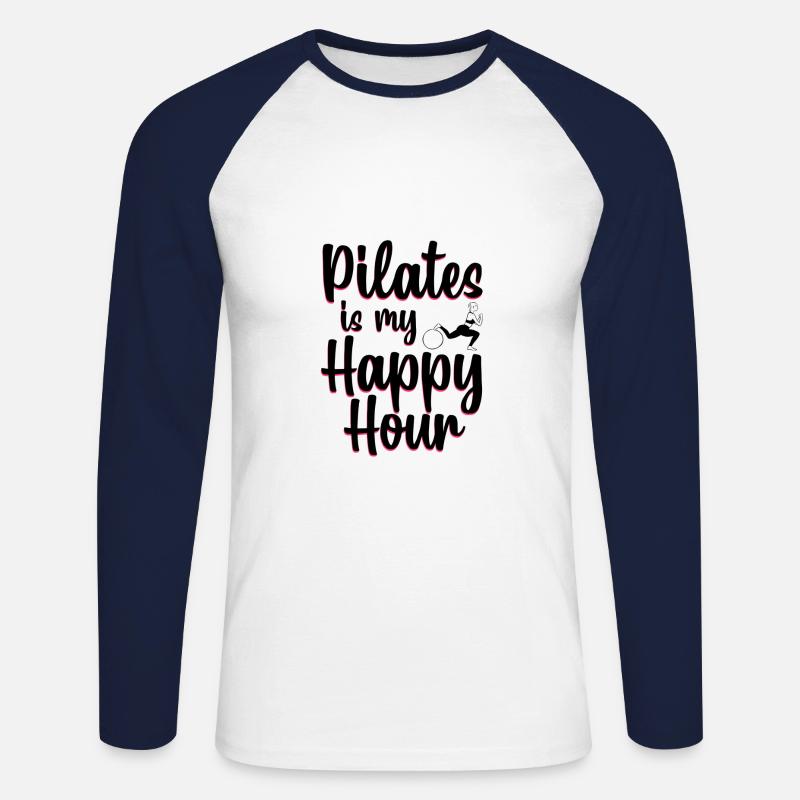 Pilates - Maglia da baseball a manica lunga da uomo - bianco/navy