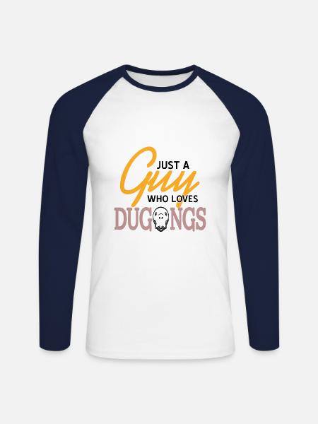 Manatee Dugong - Unisex Long Sleeve Baseball T-Shirt - white/navy