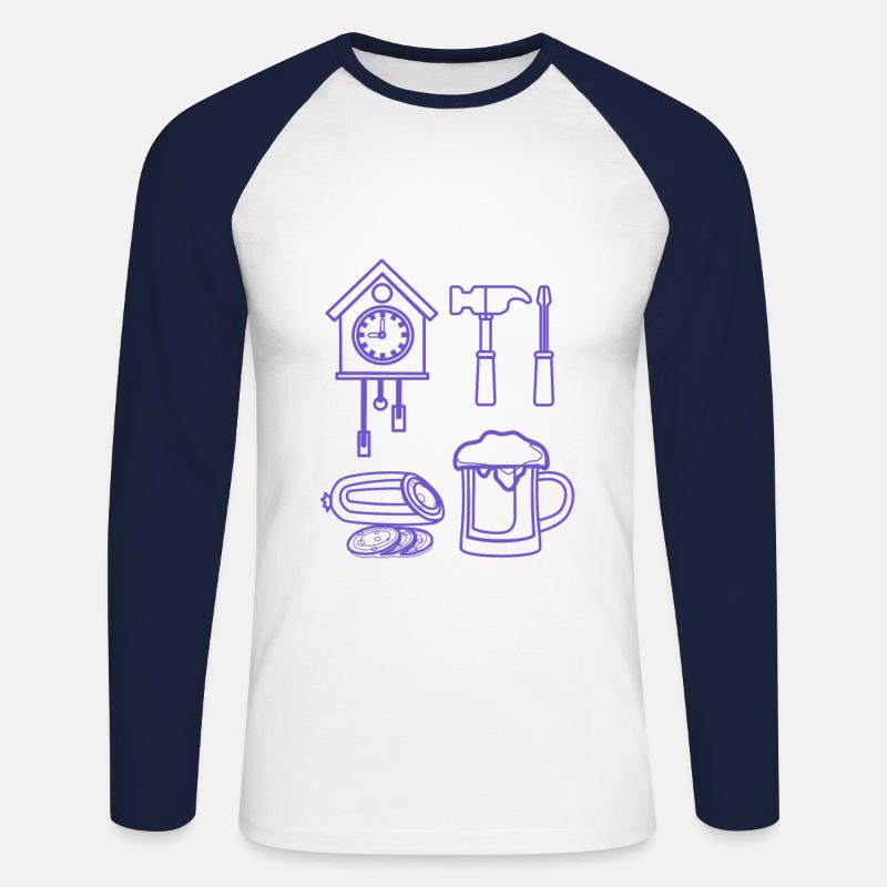 German purple - Unisex Baseballshirt langarm - Weiß/Navy