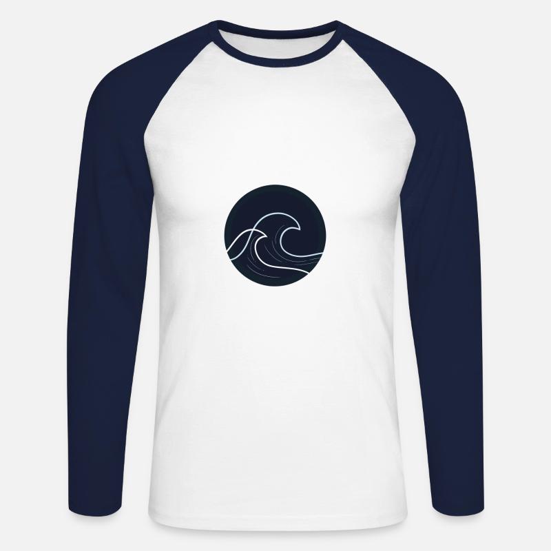 Ocean - Unisex Baseballshirt langarm - Weiß/Navy