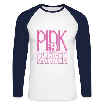 Power Rangers Pink Ranger - T-shirt baseball manches longues Homme - blanc/marine - Devant - Nik (191cm)
