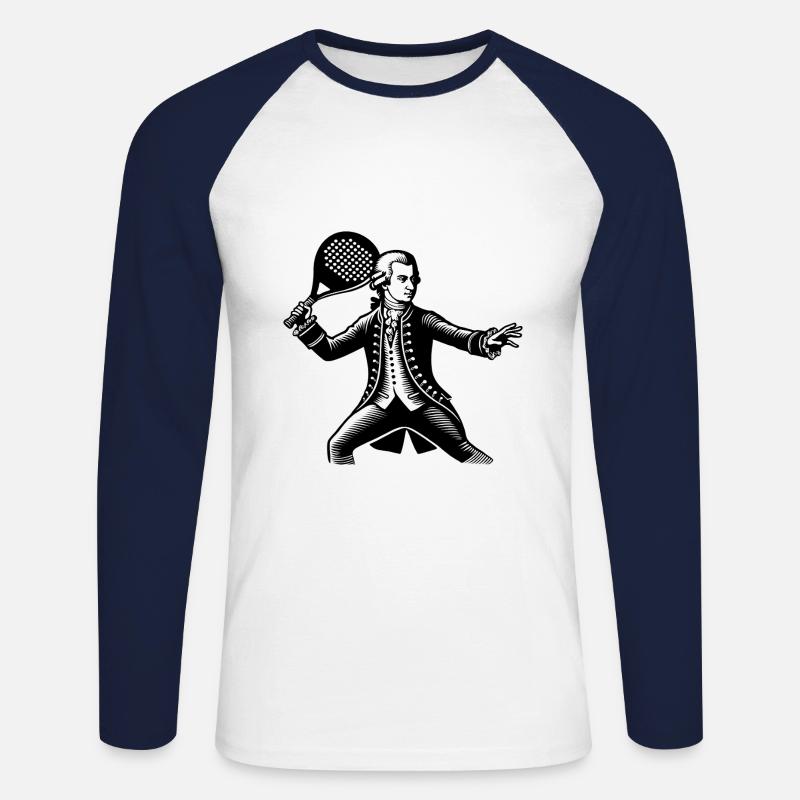 Mozart Paddel - Unisex Baseballshirt langarm - Weiß/Navy
