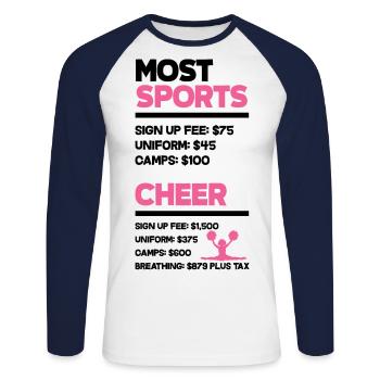 Most Sports Cheer Cheerleading Cheerdance Cheerlea - Unisex Baseballshirt langarm - Weiß/Navy - Vorne - Nik (191cm)