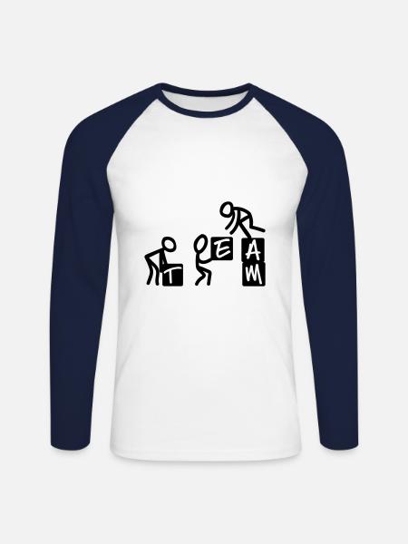 ÉQUIPE - T-shirt baseball manches longues Homme - blanc/marine