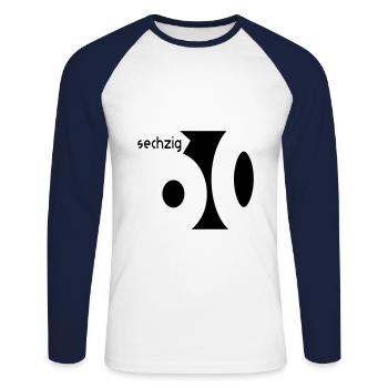 60. Geburtstag - Unisex Baseballshirt langarm - Weiß/Navy - Vorne - Nik (191cm)