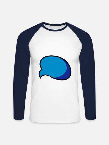 Sprechblase speech bubble Comic Geschenkidee - Unisex Baseballshirt langarm - Weiß/Navy