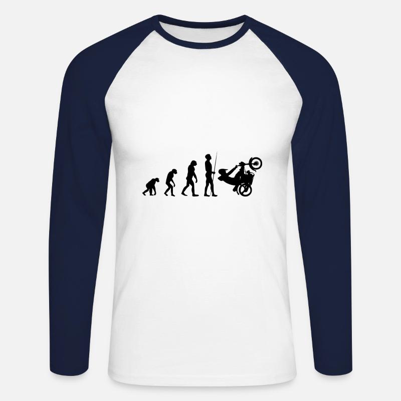 Evolution Simme Driver - Unisex Long Sleeve Baseball T-Shirt - white/navy