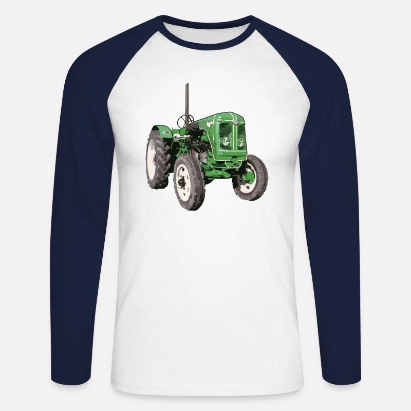 Traktor Famulus RS14 - Unisex Baseballshirt langarm - Weiß/Navy
