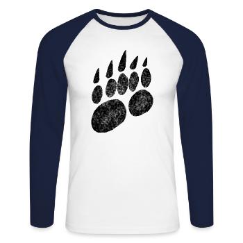 Patte d'ours patte d'ours - T-shirt baseball manches longues Homme - blanc/marine - Devant - Nik (191cm)