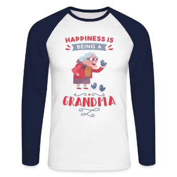 Enkel Großmutter Geburtstagsgeschenk spruch oma - Unisex Baseballshirt langarm - Weiß/Navy - Vorne - Nik (191cm)