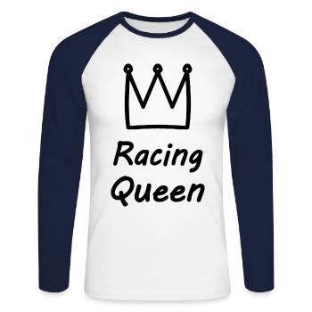 The racing driver - Unisex Long Sleeve Baseball T-Shirt - white/navy - Front - Nik (191cm)