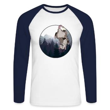 Awesome Possum - Unisex Long Sleeve Baseball T-Shirt - white/navy - Front - Nik (191cm)
