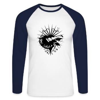 ROCK IT - Unisex Long Sleeve Baseball T-Shirt - white/navy - Front - Nik (191cm)