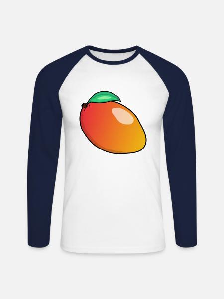 Fruits crew | Fruit Team | mango - Unisex Long Sleeve Baseball T-Shirt - white/navy