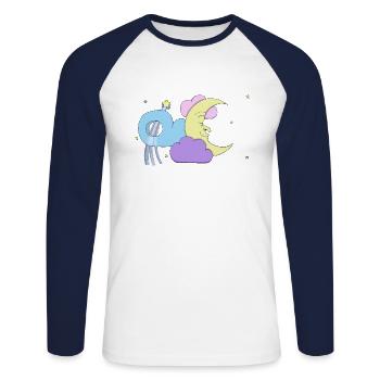 Goodnight Moon - Unisex Long Sleeve Baseball T-Shirt - white/navy - Front - Nik (191cm)