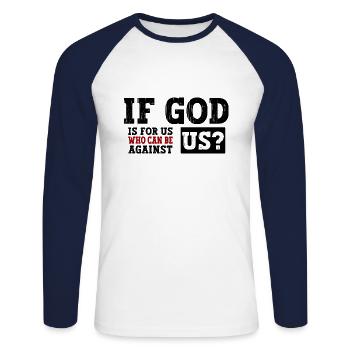 Jesus Christus - Christliches Shirt - Christliche - Unisex Baseballshirt langarm - Weiß/Navy - Vorne - Nik (191cm)