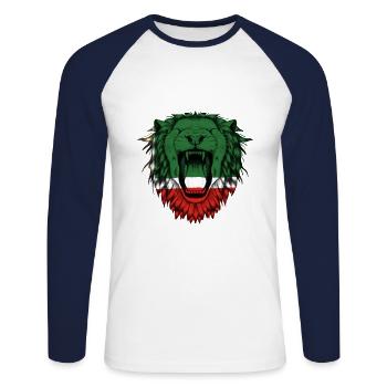 Tschetschenien - Unisex Baseballshirt langarm - Weiß/Navy - Vorne - Nik (191cm)