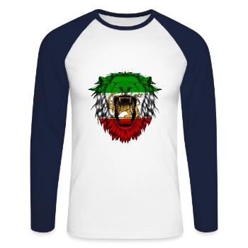 Persia - Unisex Long Sleeve Baseball T-Shirt - white/navy - Front - Nik (191cm)