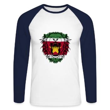 Suriname - T-shirt baseball manches longues Homme - blanc/marine - Devant - Nik (191cm)